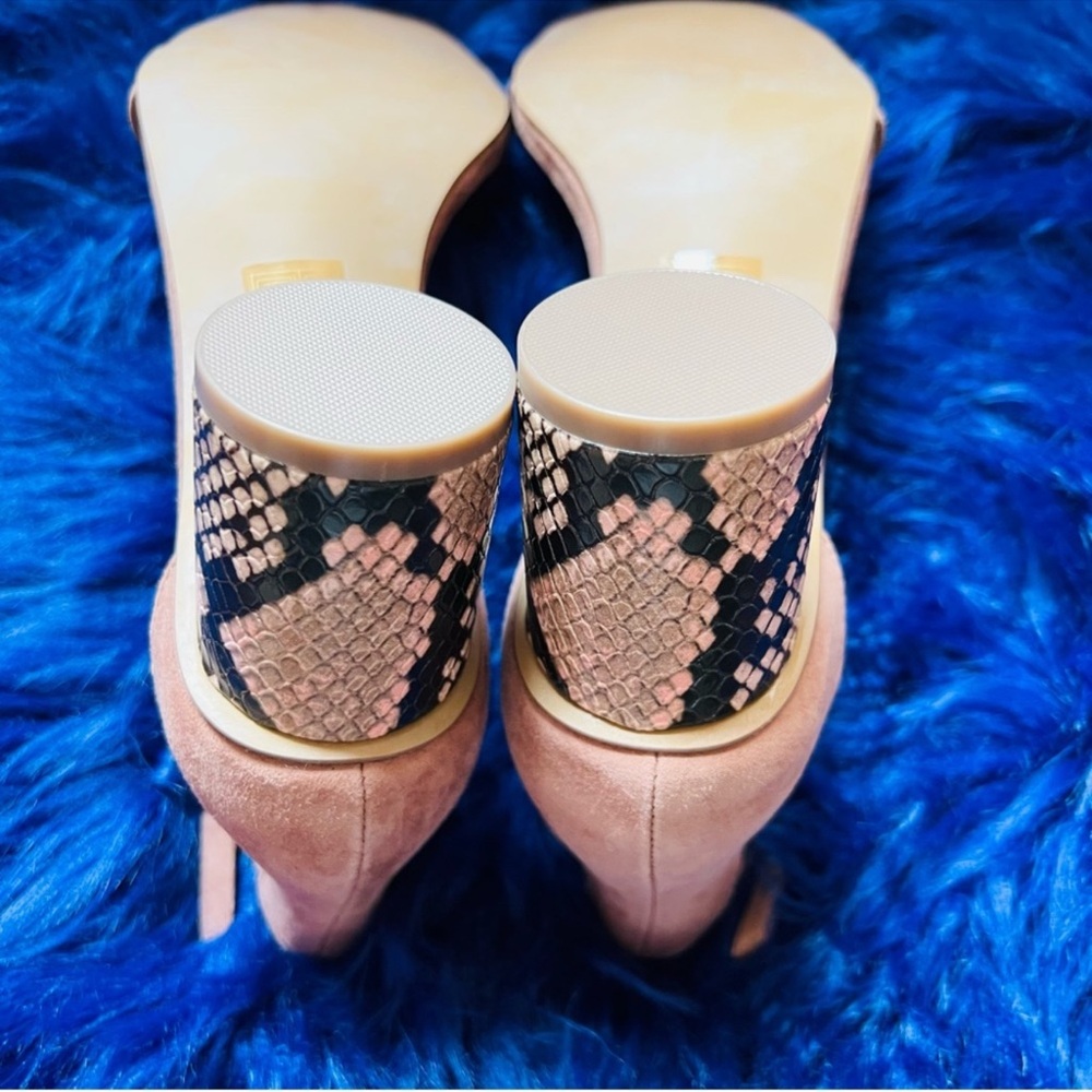 New! Rare STEVE MADDEN Regard Suede Block Animal Print Heel Strappy Sandals - Picture 11 of 12